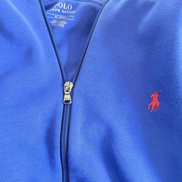 Polo Ralph Lauren blue zip up hoodie sweater - Picture 3 of 8